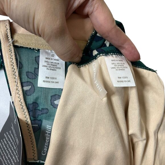 Garnet Hill NWT Bikini Set Women’s Size 2 Pine Leopard High Waist Ruched Wired - Picture 9 of 10